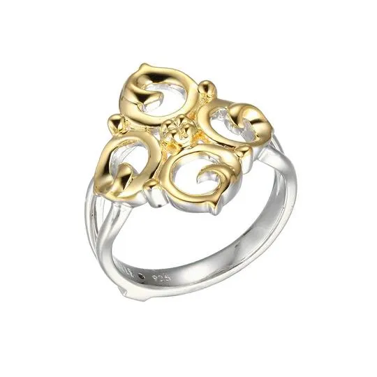 ELLE TWO TONE MOTIF RING