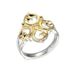 ELLE TWO TONE MOTIF RING