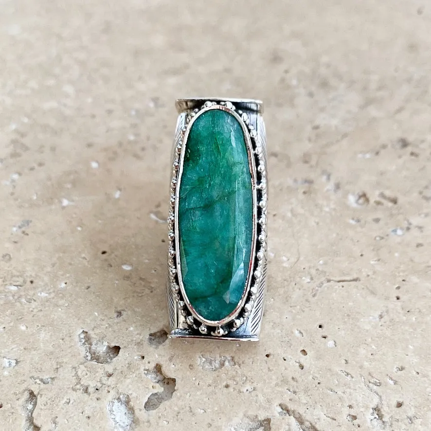 Emerald Quartz Ring - Devani