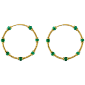 Emerald Zeno Hoop Earrings