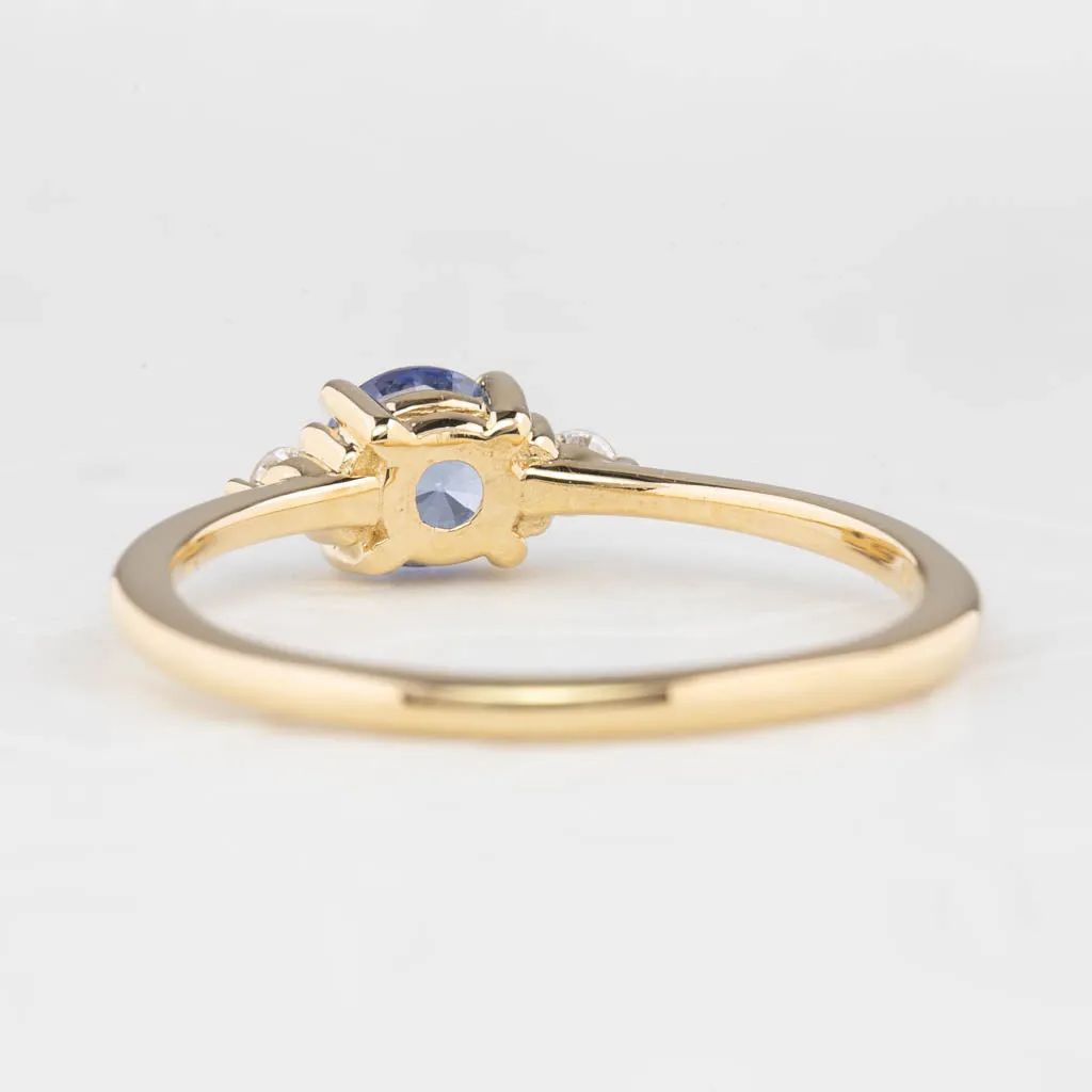 Emilie Ring 5mm 0.50ct Light Blue Ceylon Sapphire 14K Yellow Gold