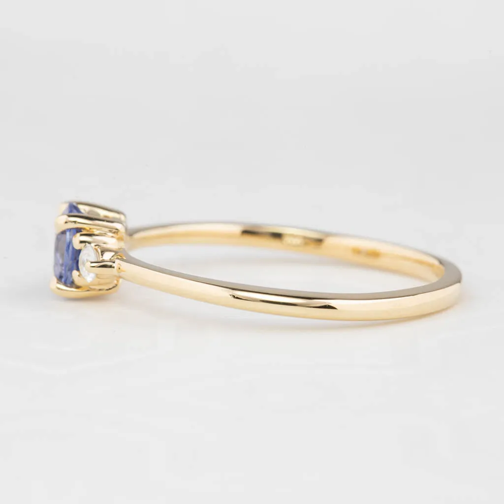 Emilie Ring 5mm 0.50ct Light Blue Ceylon Sapphire 14K Yellow Gold