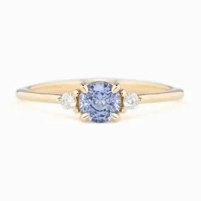 Emilie Ring 5mm 0.50ct Light Blue Ceylon Sapphire 14K Yellow Gold