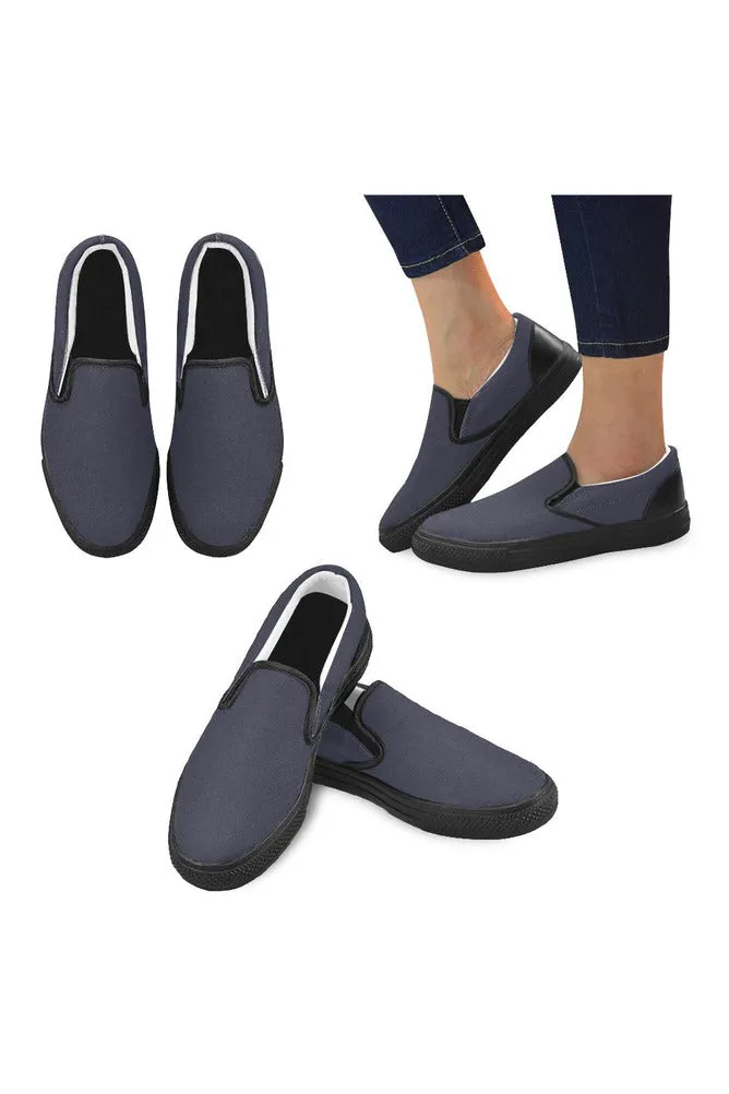 Evening Blue Men's Slip-on Canvas Shoes (Model 019)