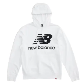 Felpa New Balance Essentials Stacked Logo PO Bianco