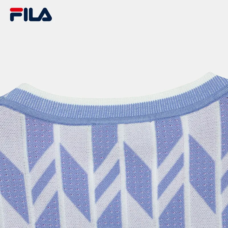 FILA CORE WHITE LINE EMERALD Women Knit Sweater in Light Blue