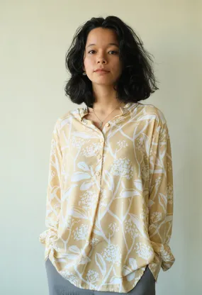 Frangipani Beige Easy Rayon Blouse, L - SALE CLOTHING & KIDS