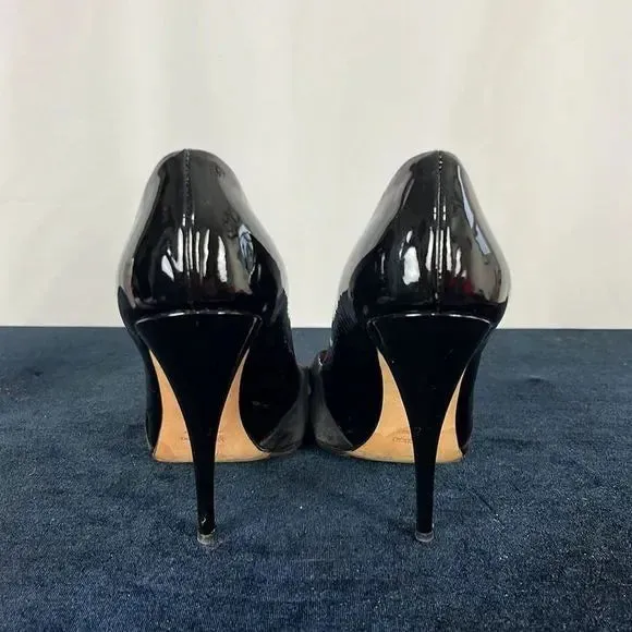 Giuseppe Zanotti Black Satin Peep Toe Pumps