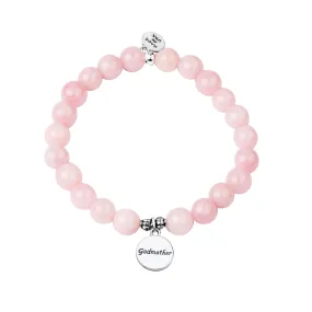 Godmother | Stone Beaded Charm Bracelet | Rose Quartz