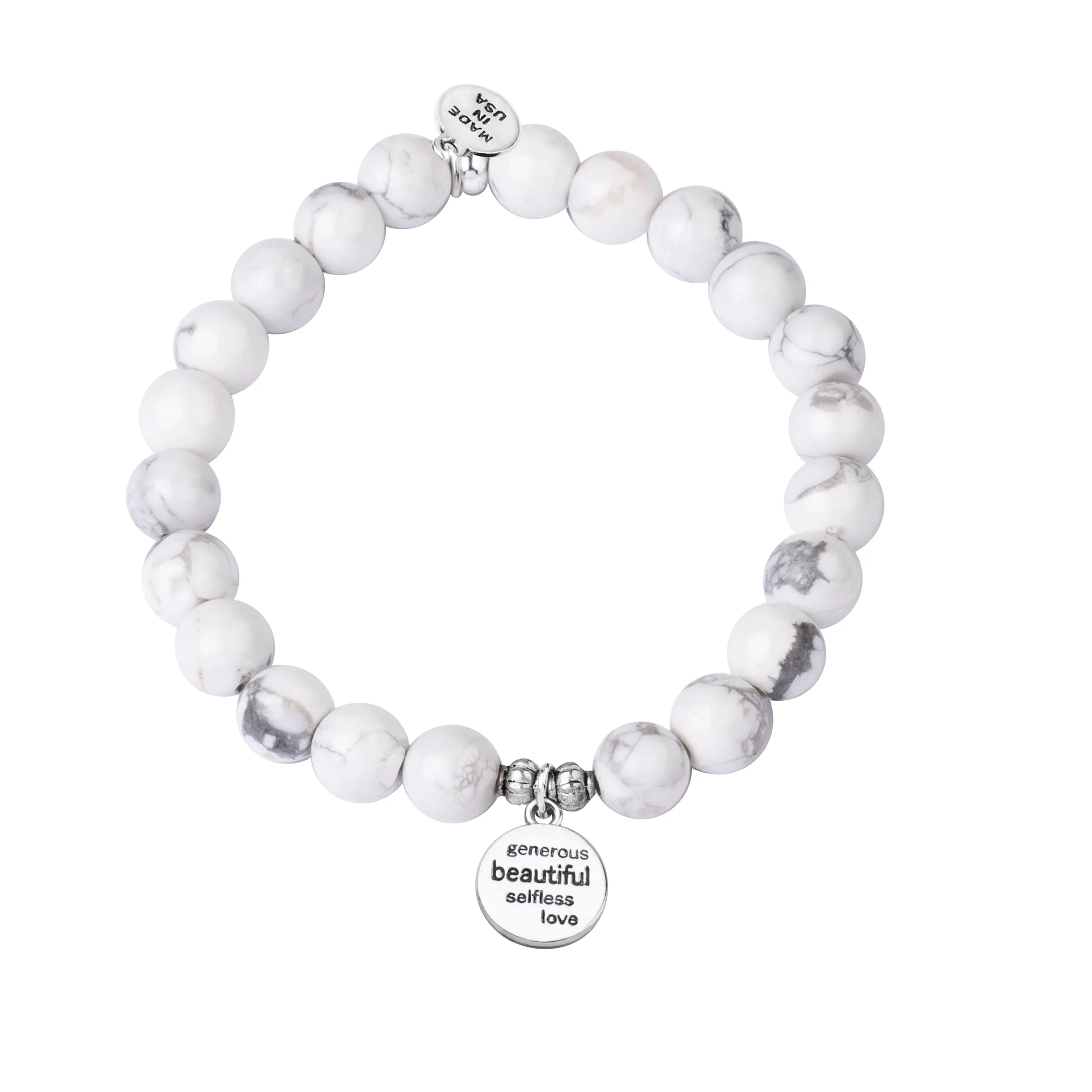 Godmother | Stone Beaded Charm Bracelet | Rose Quartz