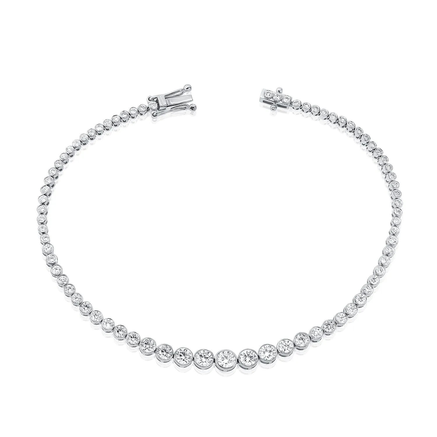 Graduated Bezel Diamond Tennis Bracelet