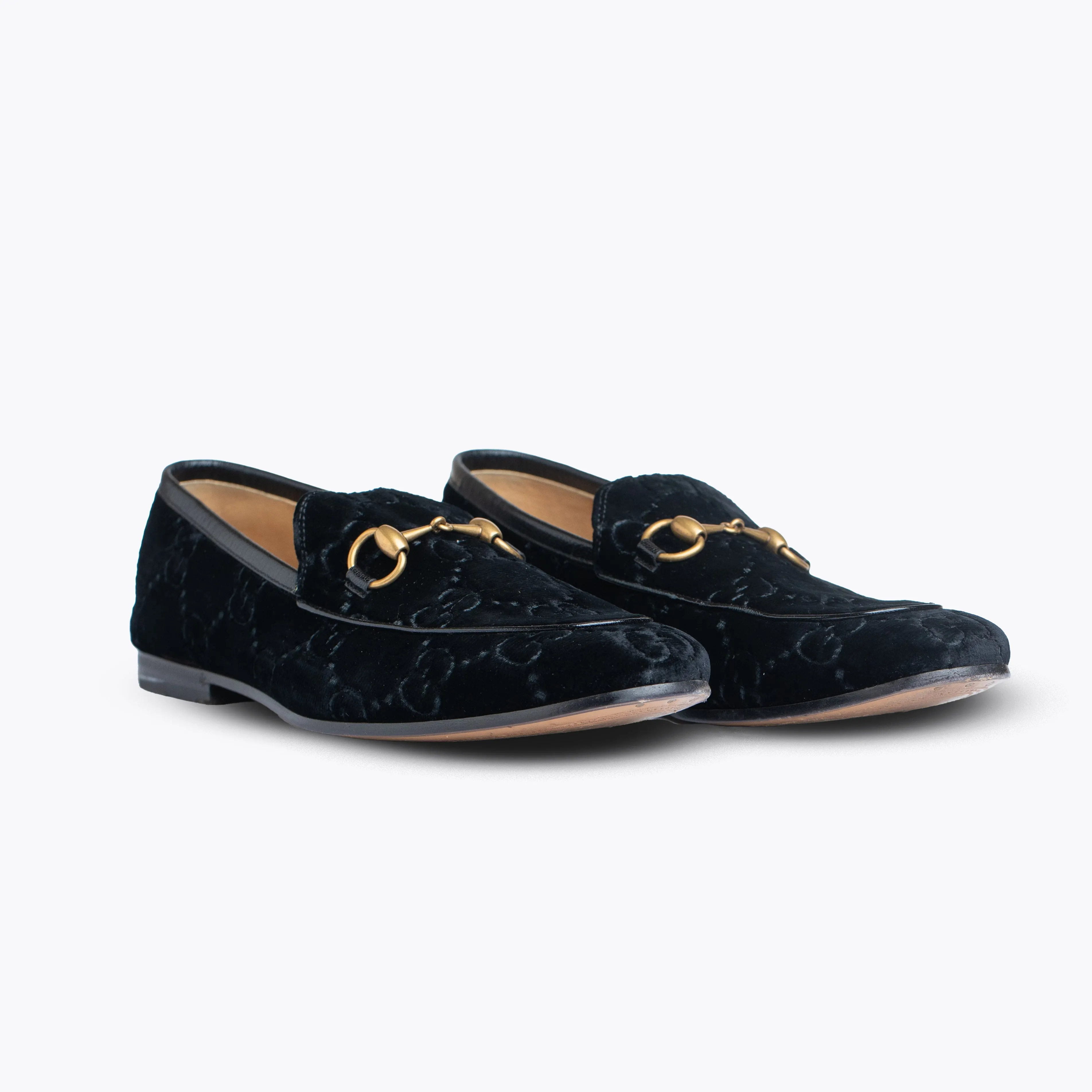 GUCCI JORDAN GG VELVET LOAFER BLACK