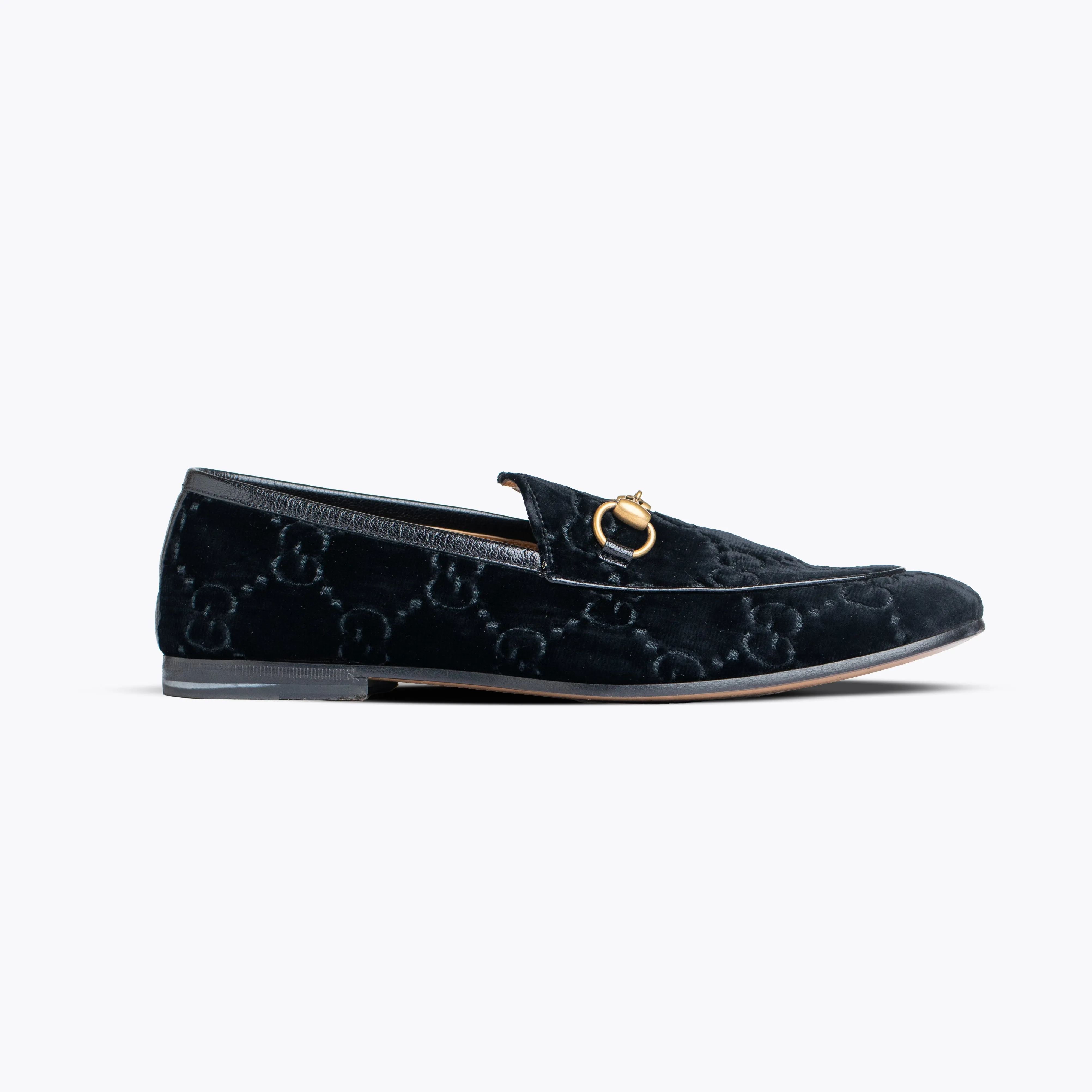 GUCCI JORDAN GG VELVET LOAFER BLACK