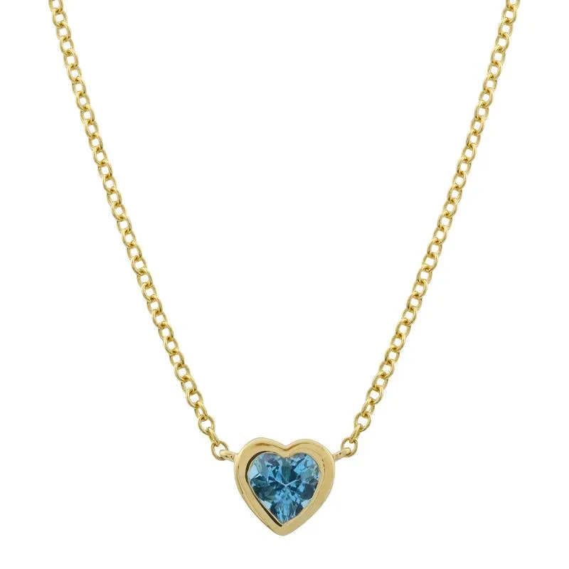 HEART GEMSTONES BEZEL NECKLACE