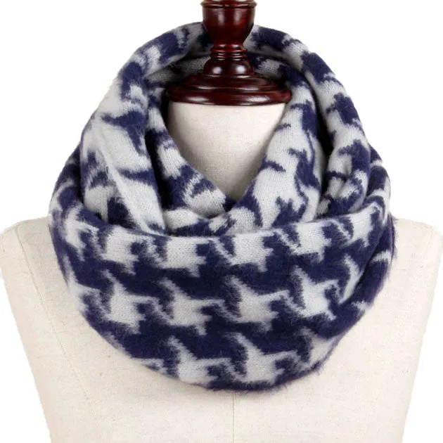 Houndstooth Wooly Infinity Scarf