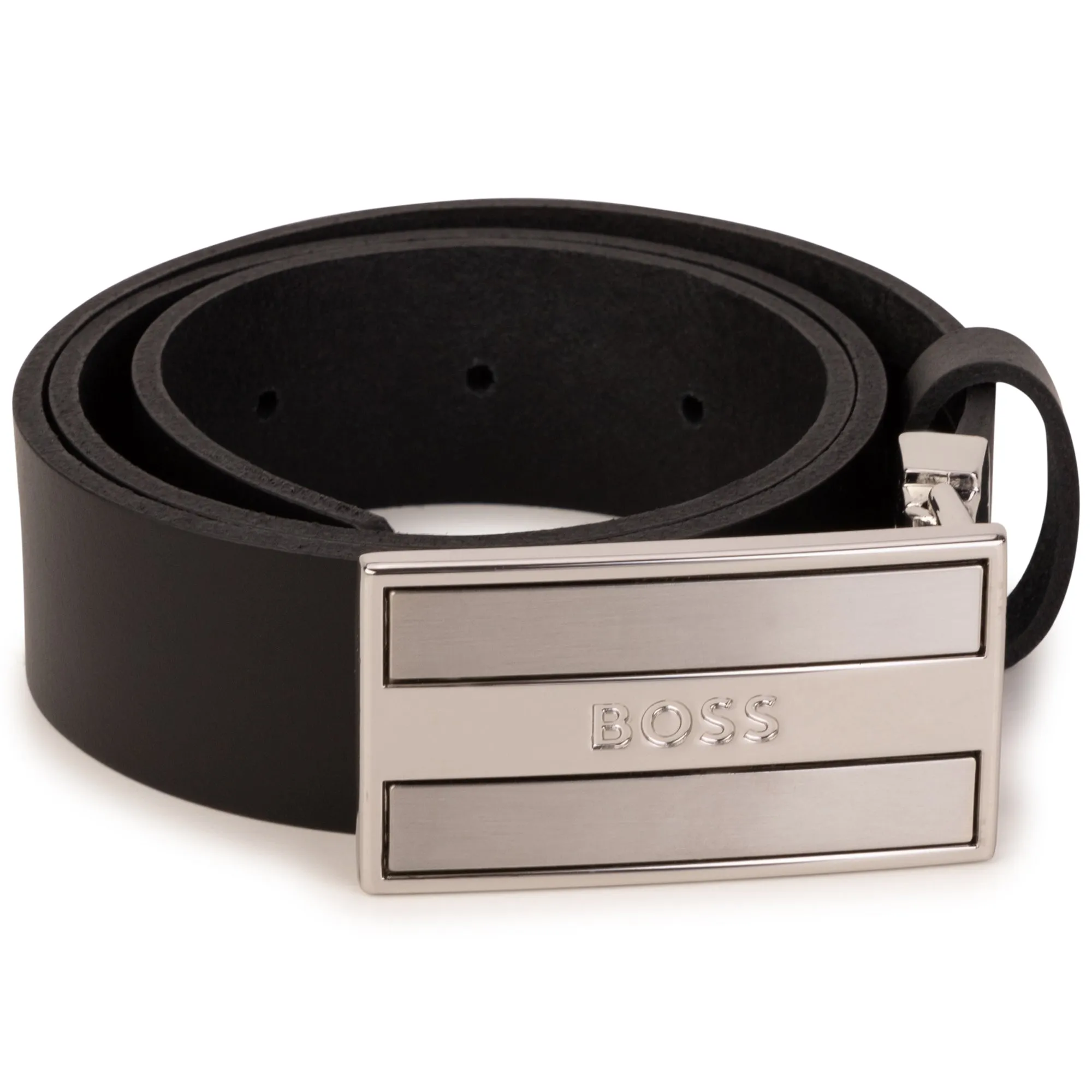 Hugo Boss Boys Leather Belt w/Metal Buckle_ Black J20357-09B