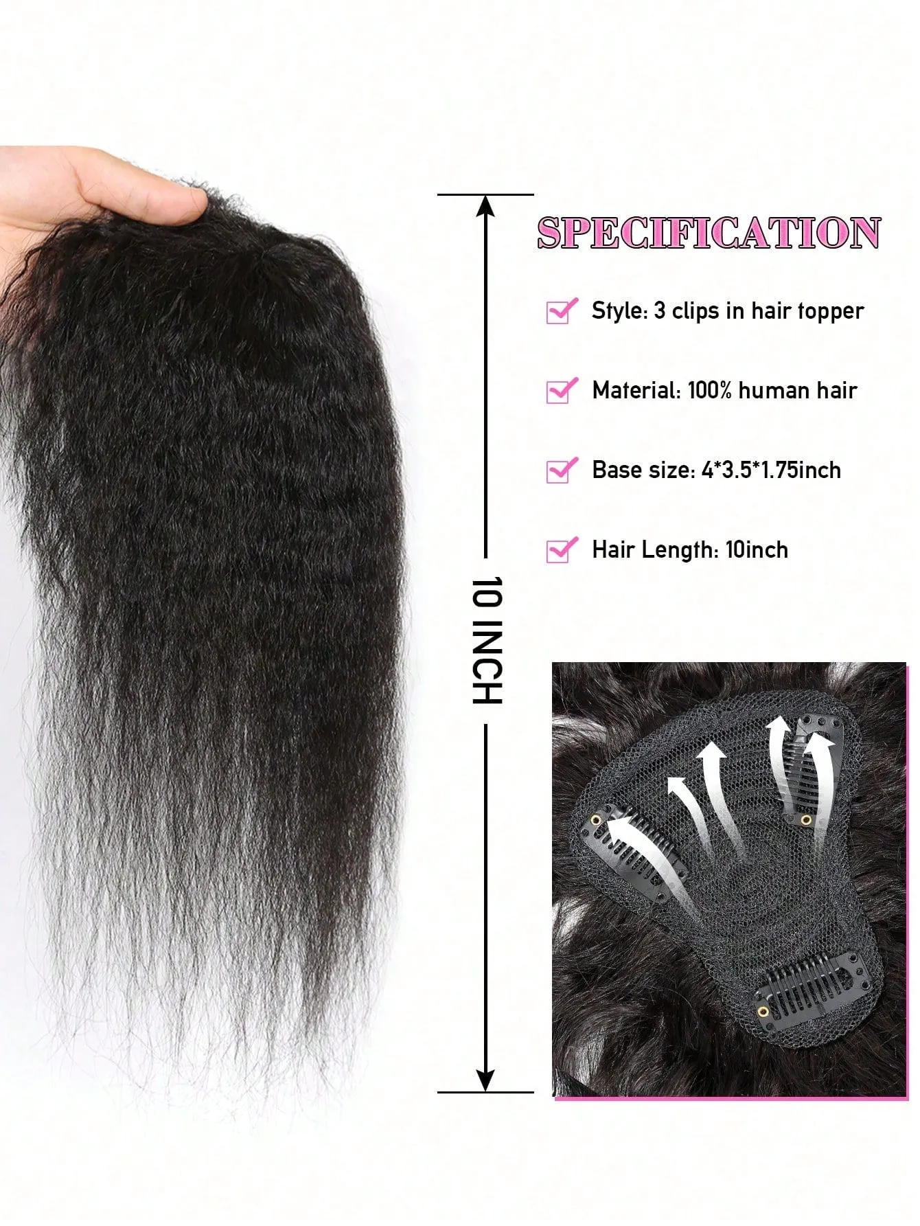 Human Hair Clip In Bangs With Side Burns Extensions