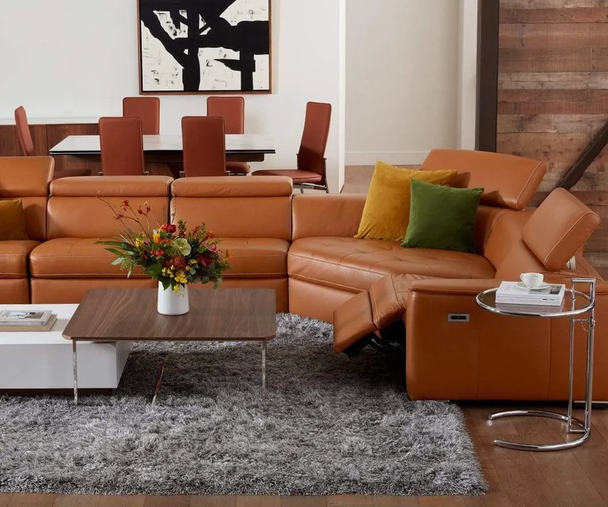 Kopervik Leather Power Reclining Sectional