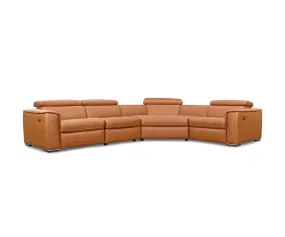 Kopervik Leather Power Reclining Sectional