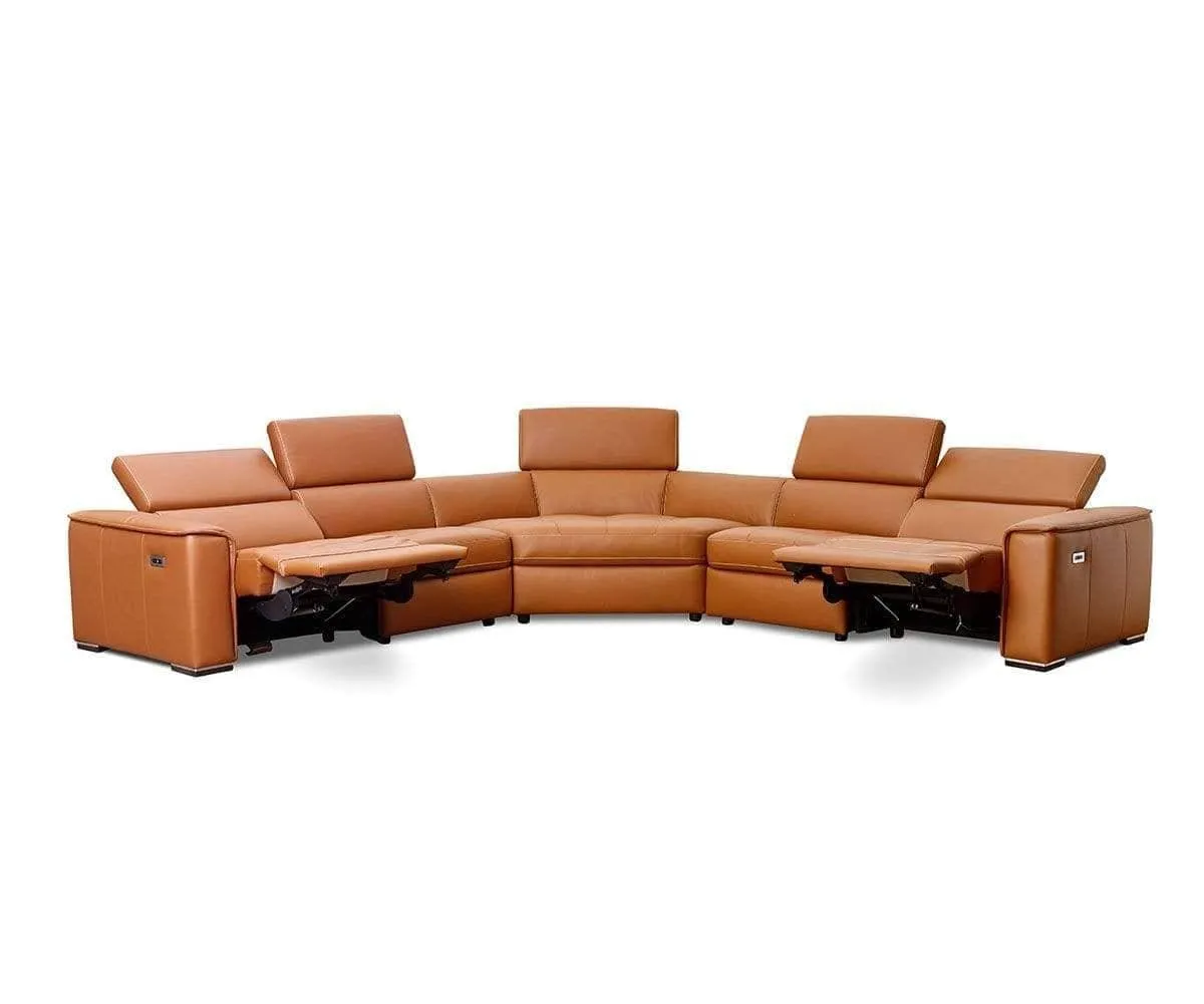 Kopervik Leather Power Reclining Sectional