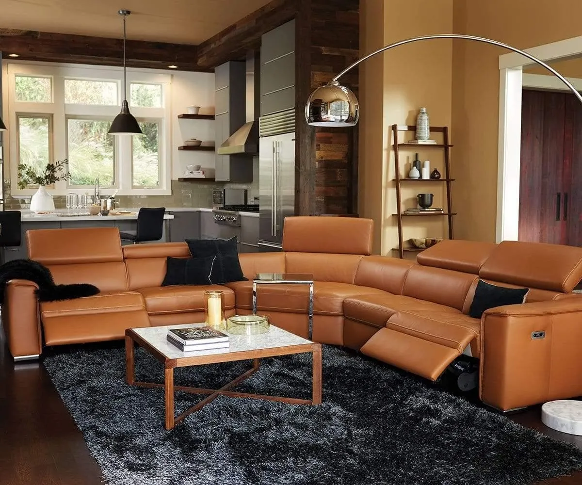 Kopervik Leather Power Reclining Sectional