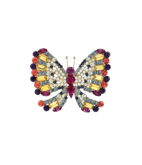 Large Butterfly in Citrine / Ruby / Green Opal