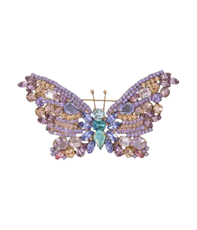 Large Butterfly in Violet / Aqua / Light Peach