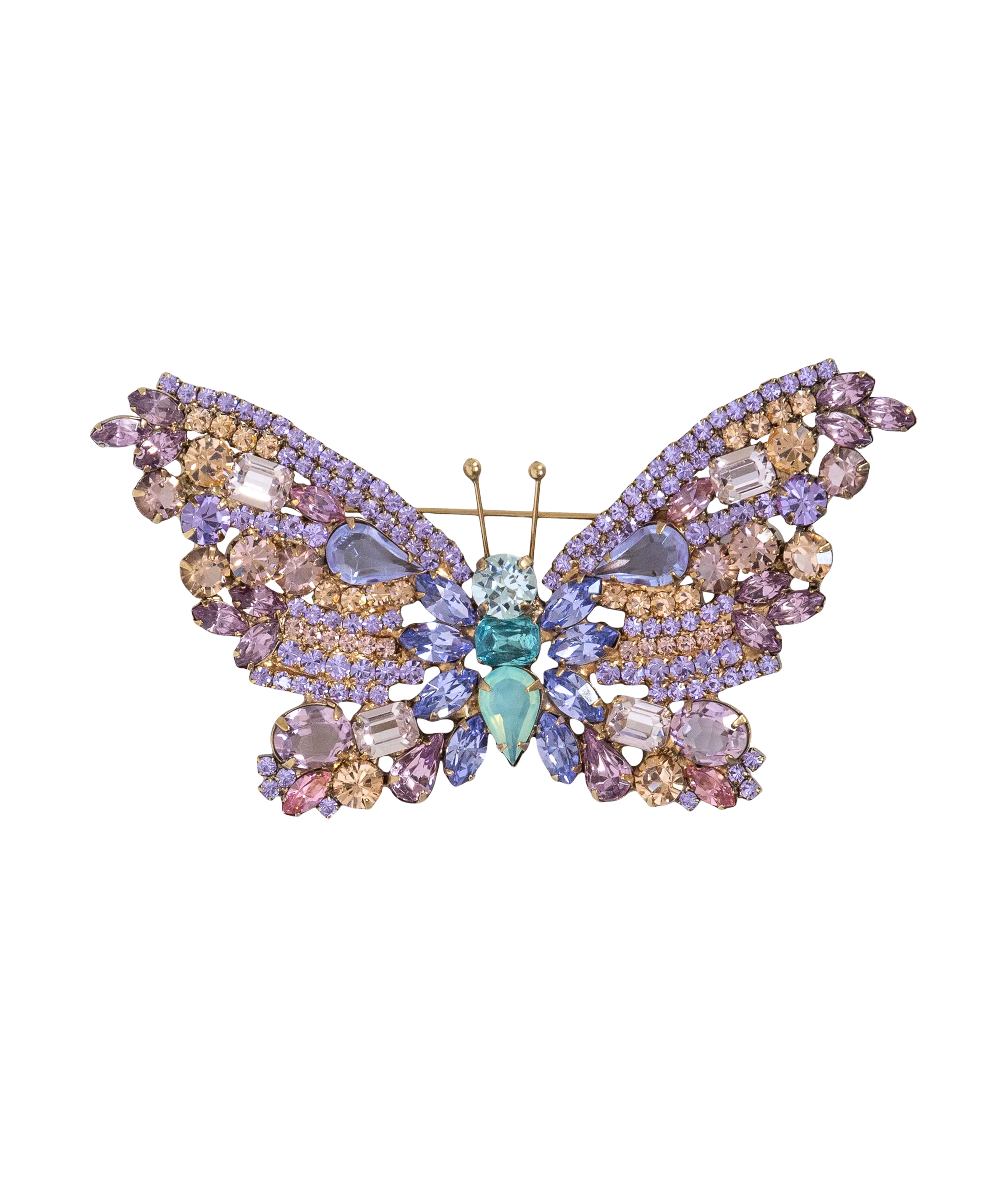 Large Butterfly in Violet / Aqua / Light Peach