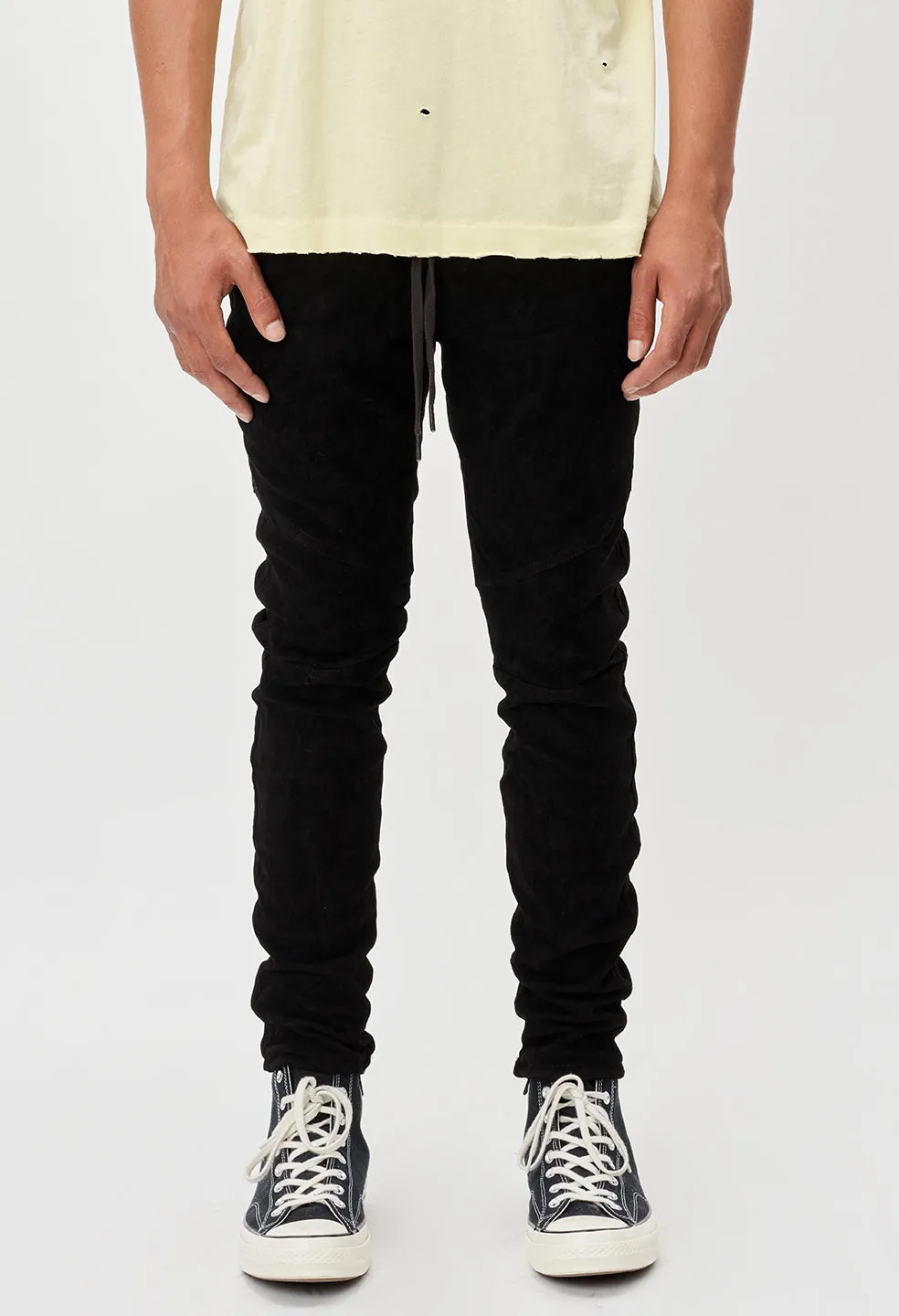 Leather Escobar Pants / Black Suede