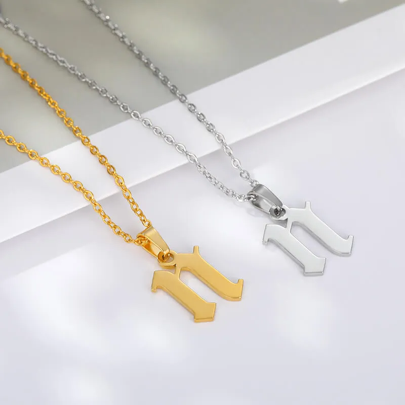 Lowercase Old English Letter Necklace