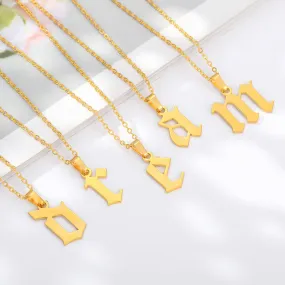 Lowercase Old English Letter Necklace