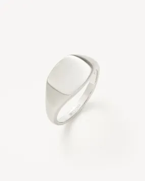 Mens Engravable Signet Ring | Sterling Silver