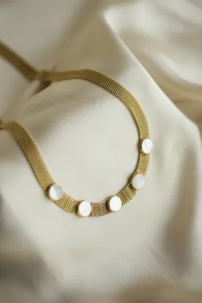 Mesh & Mother of Pearl Necklace