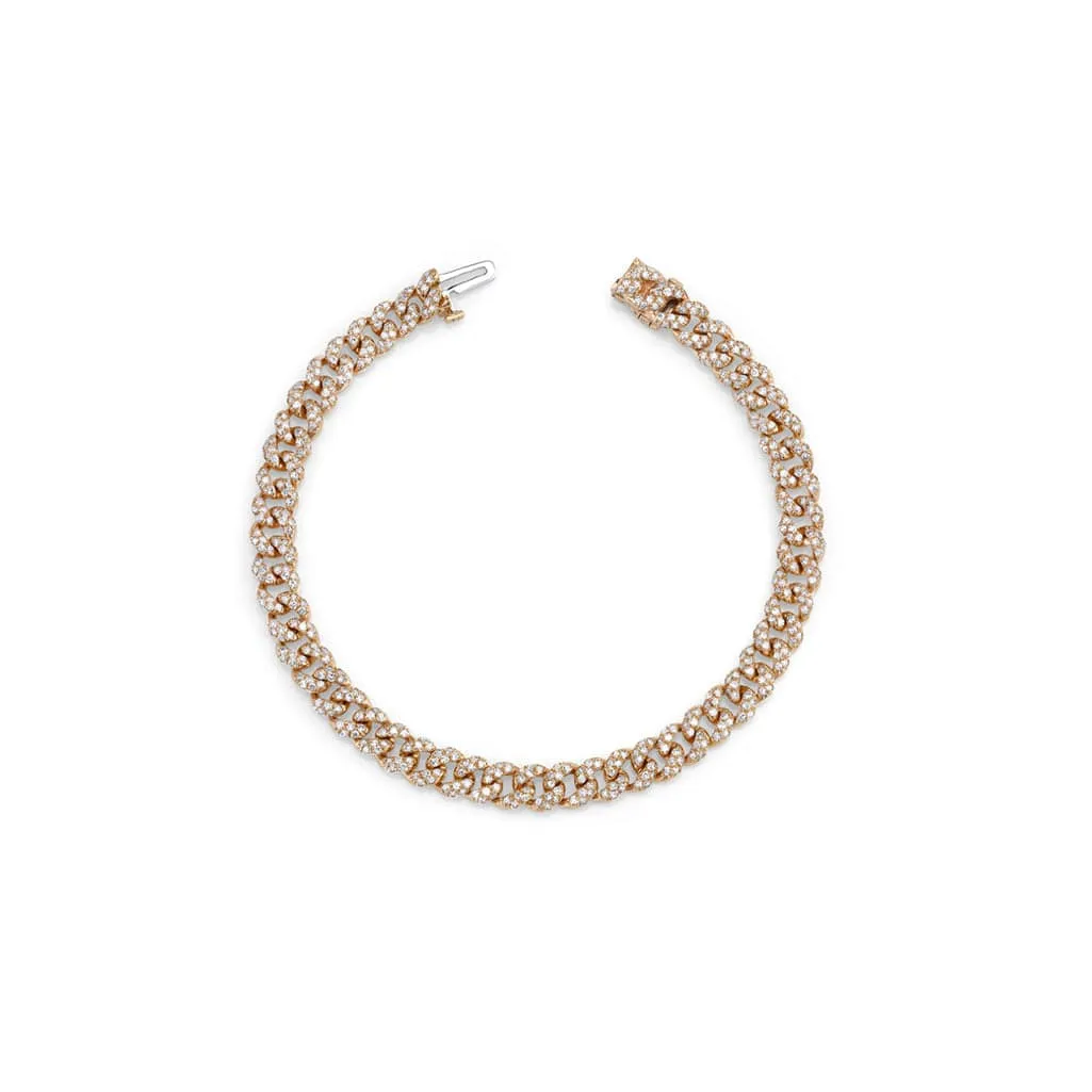 Mini 14K Gold & Micro-Pave Diamonds Cuban Chain Bracelet Signature Piece