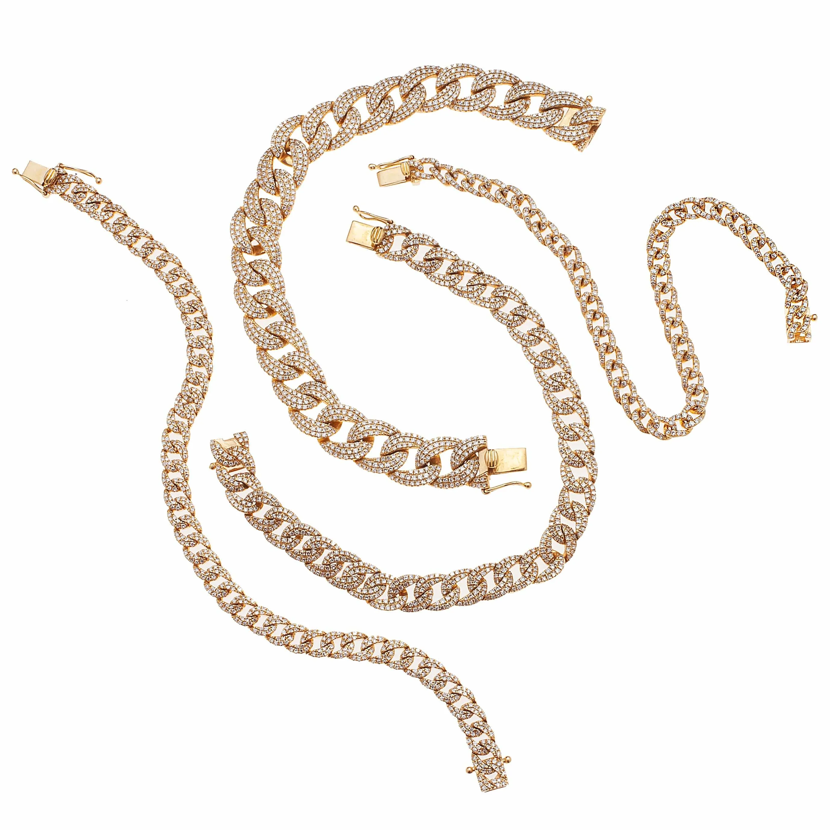 Mini 14K Gold & Micro-Pave Diamonds Cuban Chain Bracelet Signature Piece