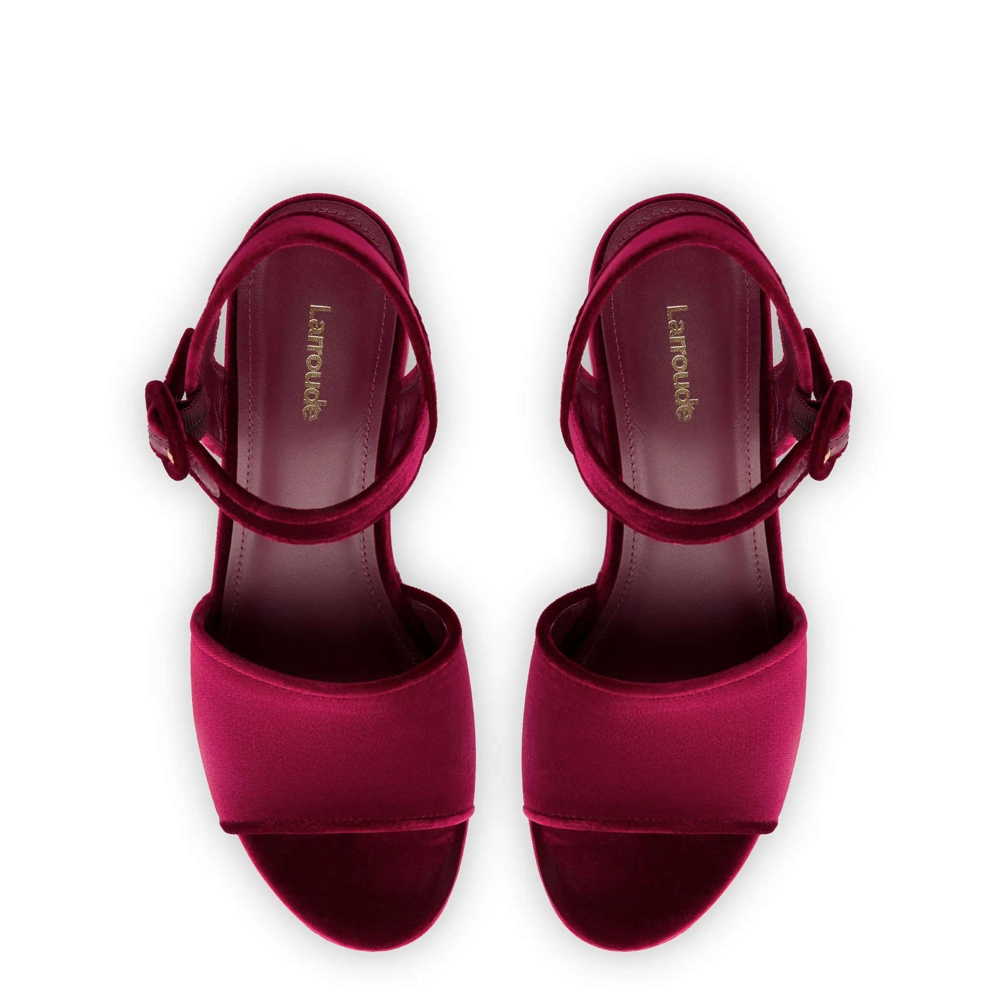 Miso Platform Strap Sandal In Wine Velvet