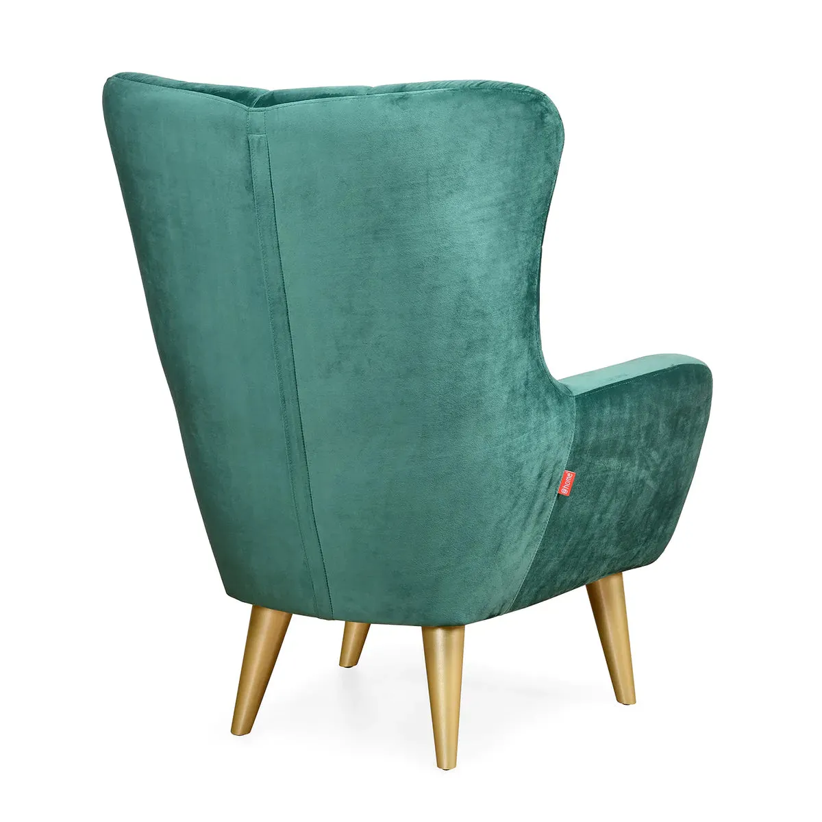 Nano Button-Tufted Wingback Chair In Green