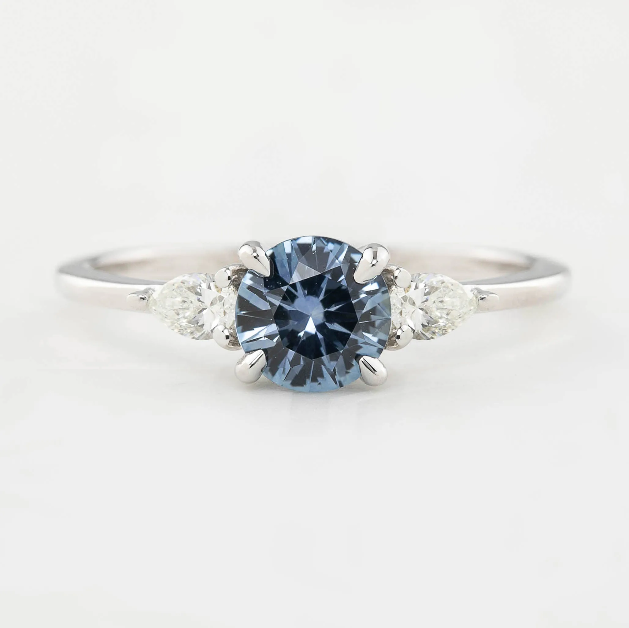 Olivia Ring - 0.90ct Blue Montana Sapphire, 14k white gold (One of a kind)