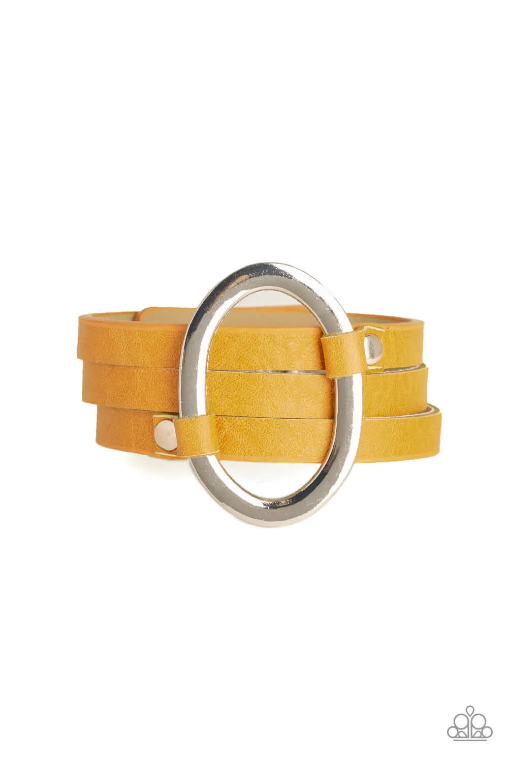 Paparazzi Accessories  - Cowgirl Cavalier #B91 Display - Yellow Bracelet