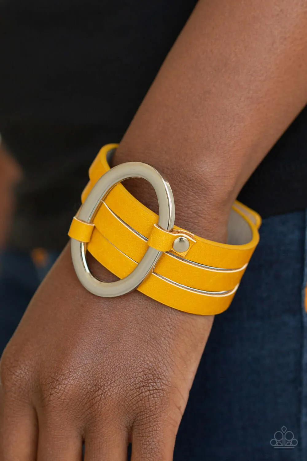 Paparazzi Accessories  - Cowgirl Cavalier #B91 Display - Yellow Bracelet