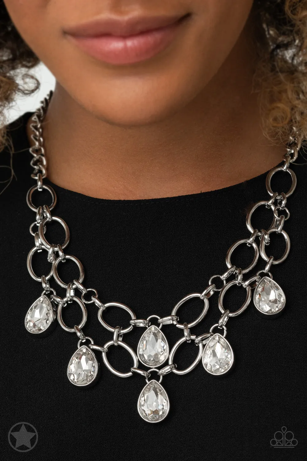 Paparazzi Show-Stopping Shimmer - White Necklace