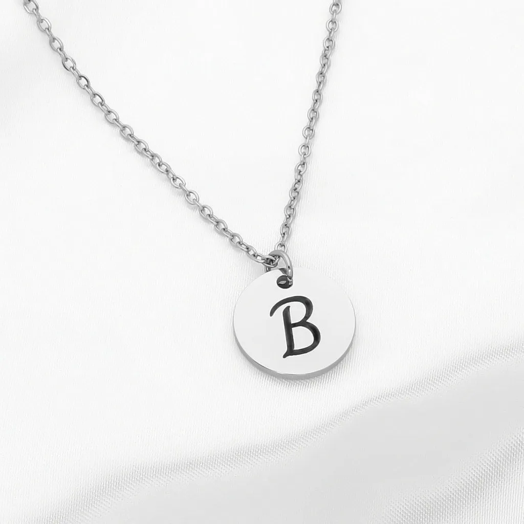 Personalised Round Disc Necklace - Initials | Symbols | Zodiac | Birth Flowers