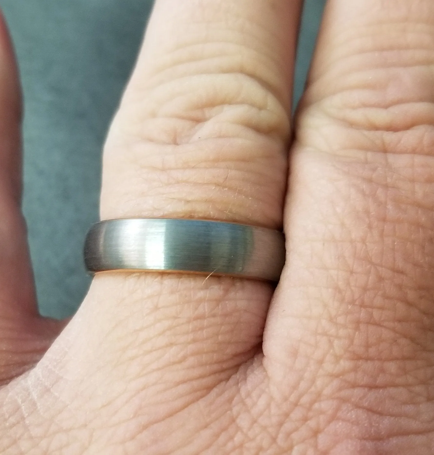 Personalized Men's Wedding Band - Rose Gold and Brushed Steel Real Tungsten