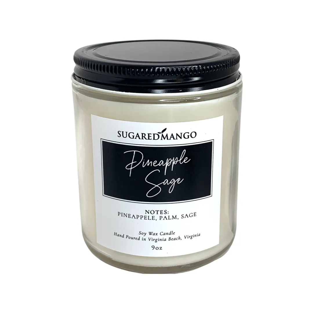 Pineapple Sage Scented Soy Coconut Candle