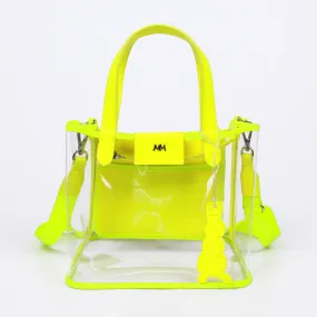 pino summer neon green clear shoulder bag