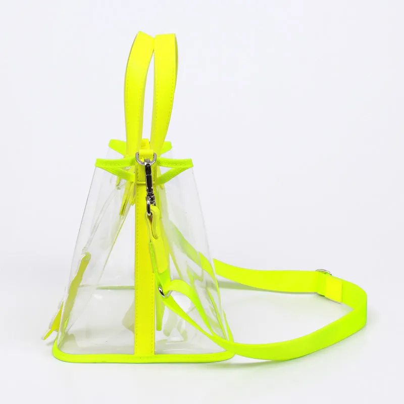 pino summer neon green clear shoulder bag