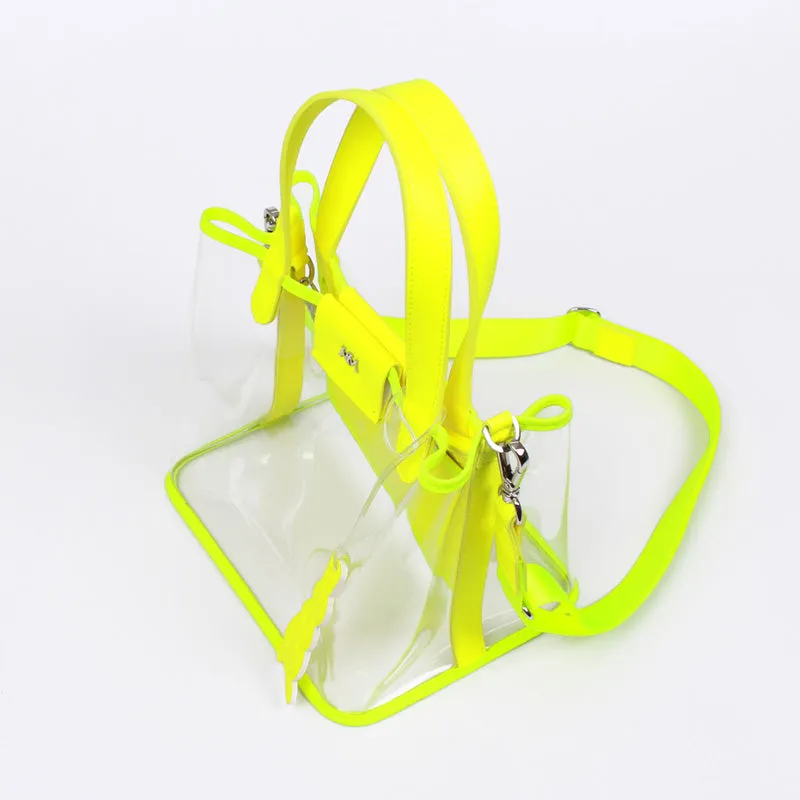 pino summer neon green clear shoulder bag