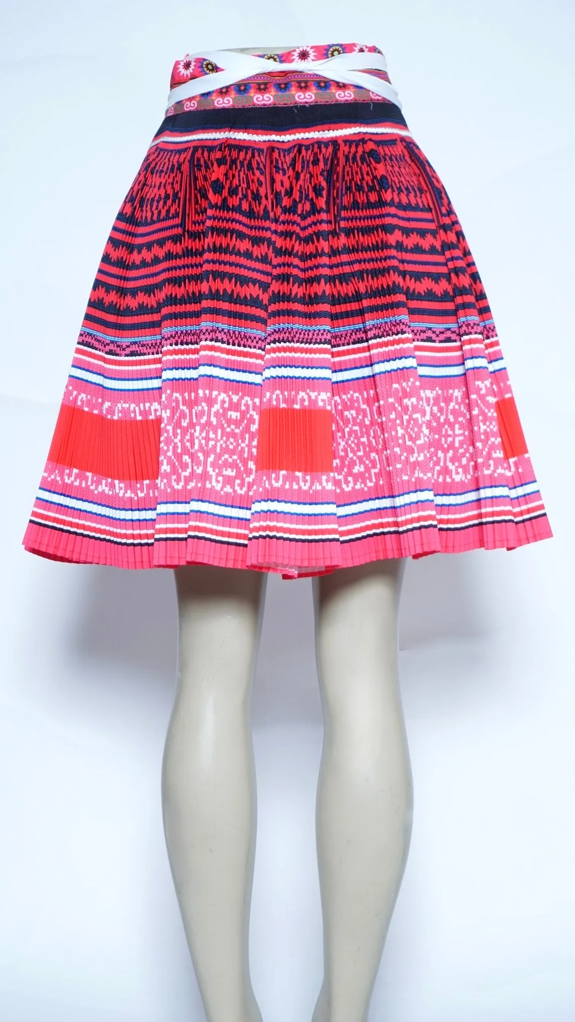 Printed Light Pink-Blue Trim Skirt (38x22)