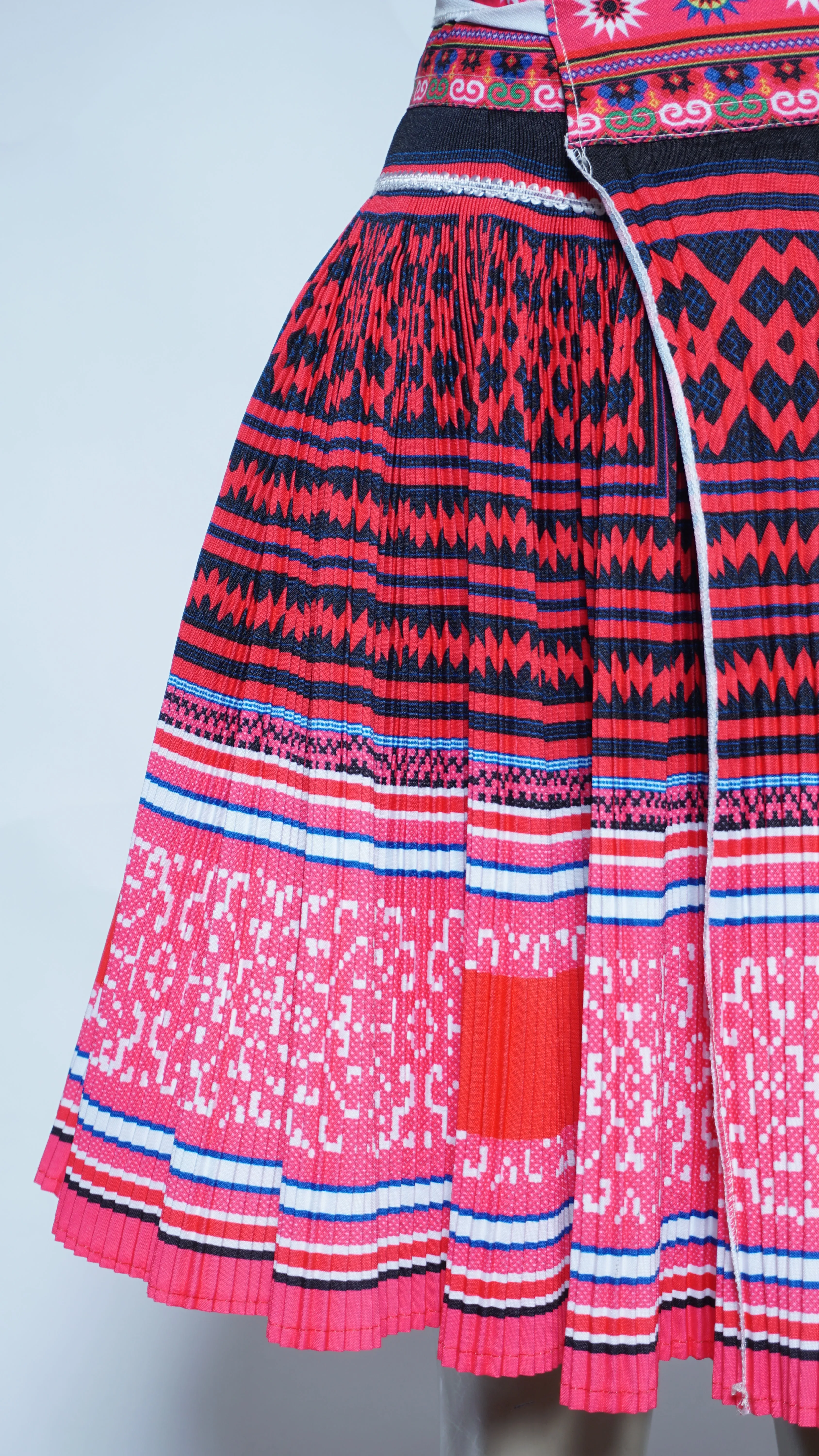 Printed Light Pink-Blue Trim Skirt (38x22)