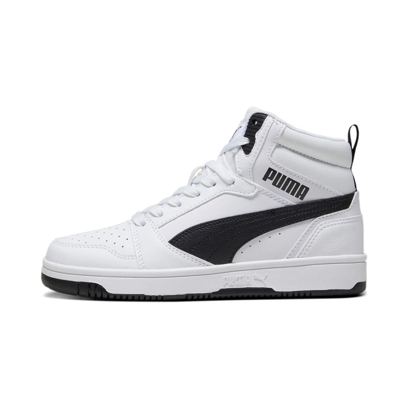 Puma Rebound v6 Mid girl's high sneaker shoe 393831 02 white-black